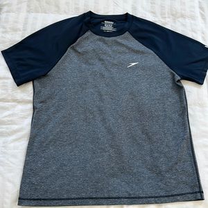 SPEEDO Men's Blue& Gray Activewear UV Athletic Shirt ~ Size Extra Large XL